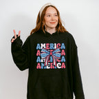 America Ribbon 4Th Of July Unisex Crewneck T-Shirt Sweatshirt Hoodie