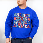 America Ribbon 4Th Of July Unisex Crewneck T-Shirt Sweatshirt Hoodie