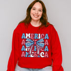 America Ribbon 4Th Of July Unisex Crewneck T-Shirt Sweatshirt Hoodie