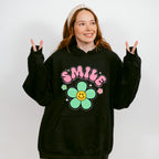 Smile Colorful Flower Design - Good Vibes Unisex Crewneck T-Shirt Sweatshirt Hoodie
