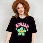 Smile Colorful Flower Design - Good Vibes Unisex Crewneck T-Shirt Sweatshirt Hoodie