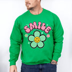 Smile Colorful Flower Design - Good Vibes Unisex Crewneck T-Shirt Sweatshirt Hoodie