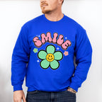 Smile Colorful Flower Design - Good Vibes Unisex Crewneck T-Shirt Sweatshirt Hoodie