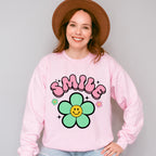 Smile Colorful Flower Design - Good Vibes Unisex Crewneck T-Shirt Sweatshirt Hoodie