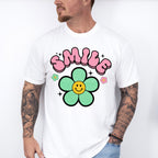 Smile Colorful Flower Design - Good Vibes Unisex Crewneck T-Shirt Sweatshirt Hoodie