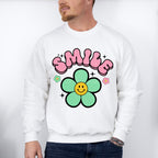 Smile Colorful Flower Design - Good Vibes Unisex Crewneck T-Shirt Sweatshirt Hoodie