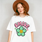 Smile Colorful Flower Design - Good Vibes Unisex Crewneck T-Shirt Sweatshirt Hoodie