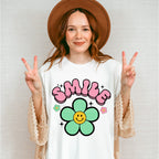 Smile Colorful Flower Design - Good Vibes Unisex Crewneck T-Shirt Sweatshirt Hoodie
