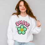 Smile Colorful Flower Design - Good Vibes Unisex Crewneck T-Shirt Sweatshirt Hoodie