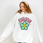 Smile Colorful Flower Design - Good Vibes Unisex Crewneck T-Shirt Sweatshirt Hoodie