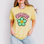 Smile Colorful Flower Design - Good Vibes Unisex Crewneck T-Shirt Sweatshirt Hoodie