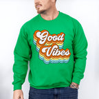 Good Vibes Colorful Design - Good Vibes Unisex Crewneck T-Shirt Sweatshirt Hoodie