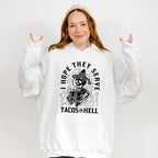 I Hope They Serve Tacos In Hell - Halloween Unisex Crewneck T-Shirt Sweatshirt Hoodie