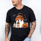 Halloween Ghost Wearing Beanie - Halloween Unisex Crewneck T-Shirt Sweatshirt Hoodie
