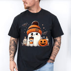 Halloween Ghost Wearing Beanie - Halloween Unisex Crewneck T-Shirt Sweatshirt Hoodie