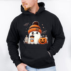 Halloween Ghost Wearing Beanie - Halloween Unisex Crewneck T-Shirt Sweatshirt Hoodie