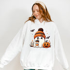 Halloween Ghost Wearing Beanie - Halloween Unisex Crewneck T-Shirt Sweatshirt Hoodie