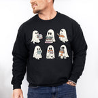 Ghost With Books - Halloween Unisex Crewneck T-Shirt Sweatshirt Hoodie