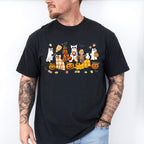 Ghost Cats With Pumpkins - Halloween Unisex Crewneck T-Shirt Sweatshirt Hoodie