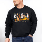 Ghost Cats With Pumpkins - Halloween Unisex Crewneck T-Shirt Sweatshirt Hoodie