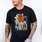 Pumpkin Head Skeleton - Halloween Unisex Crewneck T-Shirt Sweatshirt Hoodie