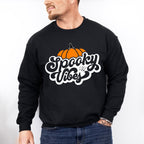 Spooky Vibes Pumpkin - Halloween Unisex Crewneck T-Shirt Sweatshirt Hoodie