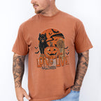 Long Live Halloween Cat And Pumpkin - Halloween Unisex Crewneck T-Shirt Sweatshirt Hoodie