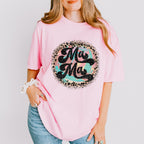 Mama Leopard Print Circular Design - Mom Unisex Crewneck T-Shirt Sweatshirt Hoodie