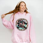 Mama Leopard Print Circular Design - Mom Unisex Crewneck T-Shirt Sweatshirt Hoodie
