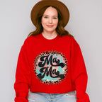 Mama Leopard Print Circular Design - Mom Unisex Crewneck T-Shirt Sweatshirt Hoodie