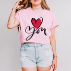 Love You Cursive Design - Valentine's Day Unisex Crewneck T-Shirt Sweatshirt Hoodie