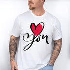 Love You Cursive Design - Valentine's Day Unisex Crewneck T-Shirt Sweatshirt Hoodie