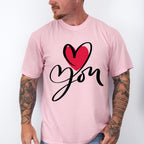 Love You Cursive Design - Valentine's Day Unisex Crewneck T-Shirt Sweatshirt Hoodie