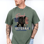 Proud Veteran Boots Design - Military Unisex Crewneck T-Shirt Sweatshirt Hoodie