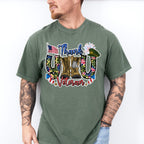 Thank You Veteran Fireworks Design - Military Unisex Crewneck T-Shirt Sweatshirt Hoodie