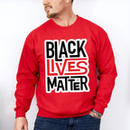Black Lives Matter Red And Black Design - BLM Unisex Crewneck T-Shirt Sweatshirt Hoodie