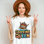 Caffeine Queen Blue Design - Coffee Unisex Crewneck T-Shirt Sweatshirt Hoodie