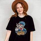 Caffeine Queen Bird Design - Coffee Unisex Crewneck T-Shirt Sweatshirt Hoodie