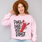Pinch Peel Eat Repeat - Crawfish Unisex Crewneck T-Shirt Sweatshirt Hoodie