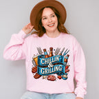 Chillin Grilling Design - BBQ Unisex Crewneck T-Shirt Sweatshirt Hoodie
