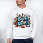 Chillin Grilling Design - BBQ Unisex Crewneck T-Shirt Sweatshirt Hoodie