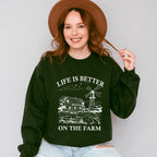 Life Is Better On The Farm - Farmer Unisex Crewneck T-Shirt Sweatshirt Hoodie