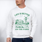 Life Is Better On The Farm - Farmer Unisex Crewneck T-Shirt Sweatshirt Hoodie
