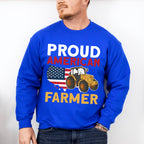 Proud American Farmer Tractor Design - Farmer Unisex Crewneck T-Shirt Sweatshirt Hoodie