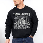 Thank A Farmer Vintage Design - Farmer Unisex Crewneck T-Shirt Sweatshirt Hoodie