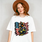 USA Flag Firefighter - Firefighter Unisex Crewneck T-Shirt Sweatshirt Hoodie