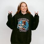 Morning Wood Blue Design - Funny Unisex Crewneck T-Shirt Sweatshirt Hoodie