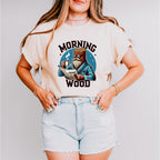 Morning Wood Blue Design - Funny Unisex Crewneck T-Shirt Sweatshirt Hoodie