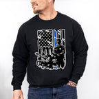 Police USA Flag Bike Design - Police Unisex Crewneck T-Shirt Sweatshirt Hoodie