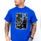 Police USA Flag Bike Design - Police Unisex Crewneck T-Shirt Sweatshirt Hoodie
